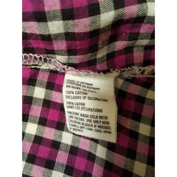 American Eagle Outfitters AEO Women's Plaid Purple Button Up Shirt Size S - Picture 6 of 9